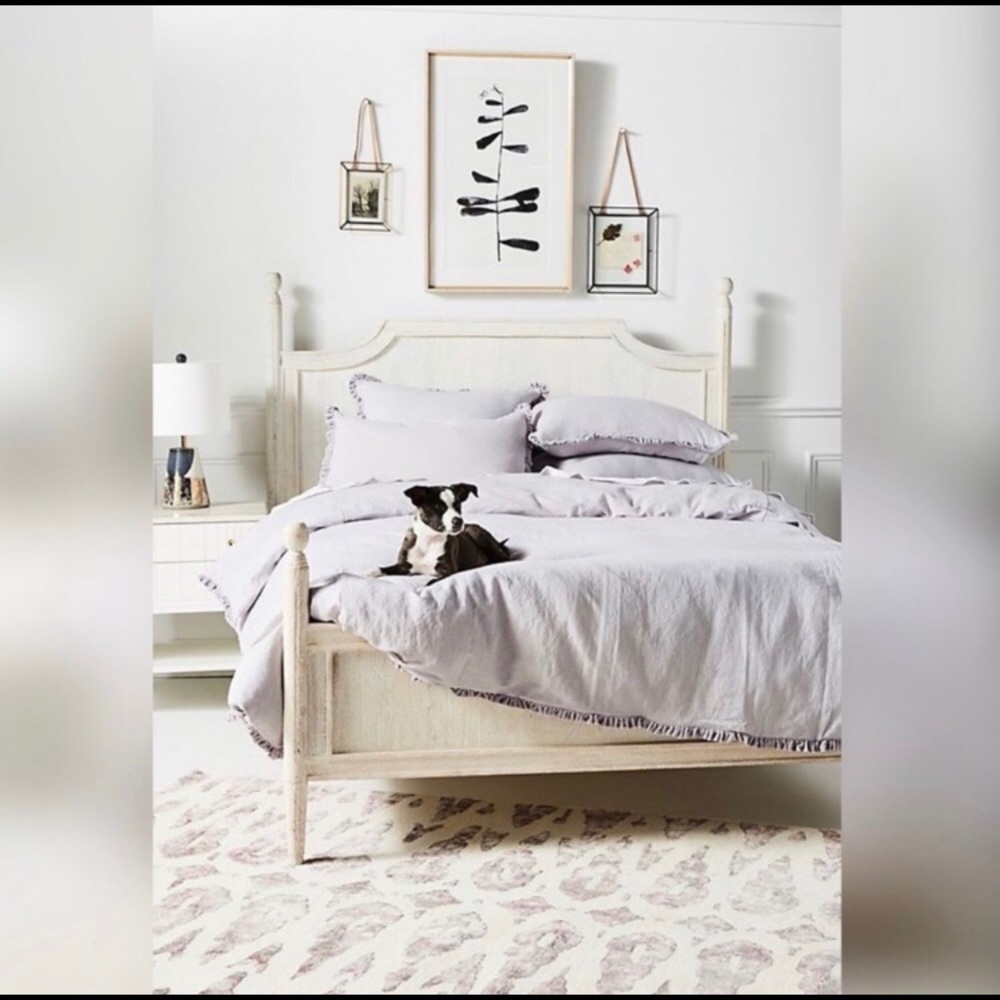 Anthropologie Linen Salvage et Cie Velvet Ruffle